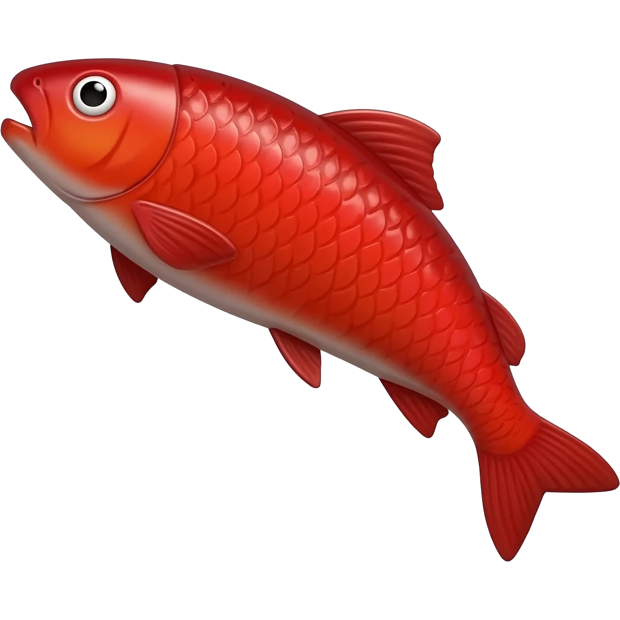 jumping realistic bright red herring with scales emoji