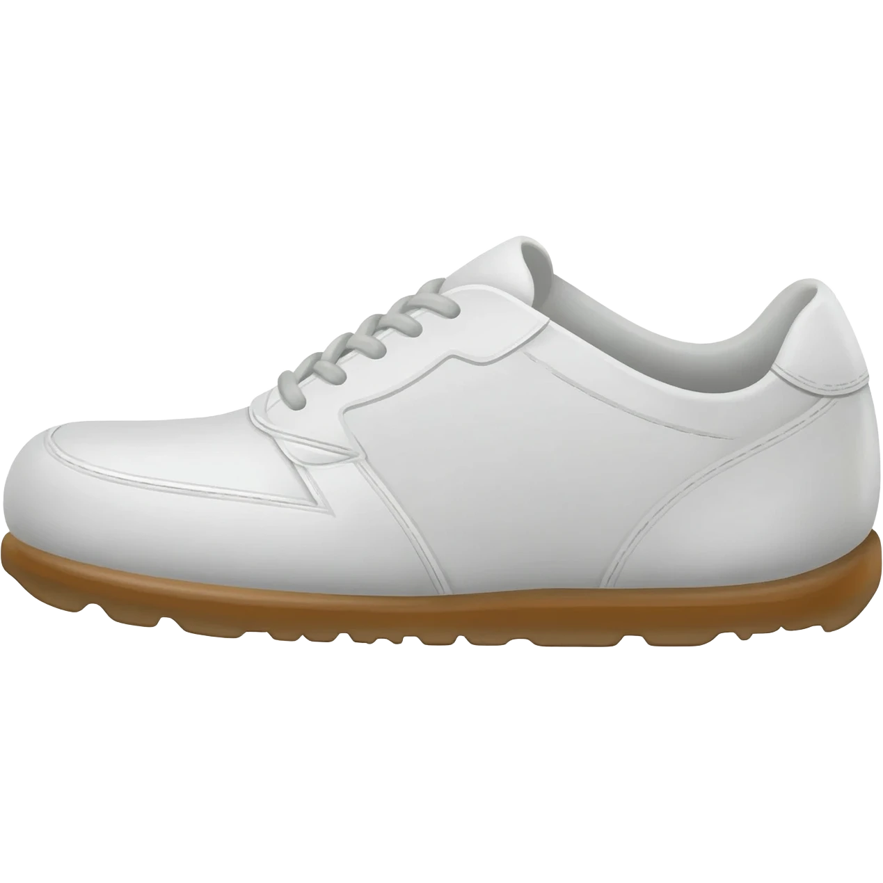 white gym trainer shoe with gum sole, side profile emoji