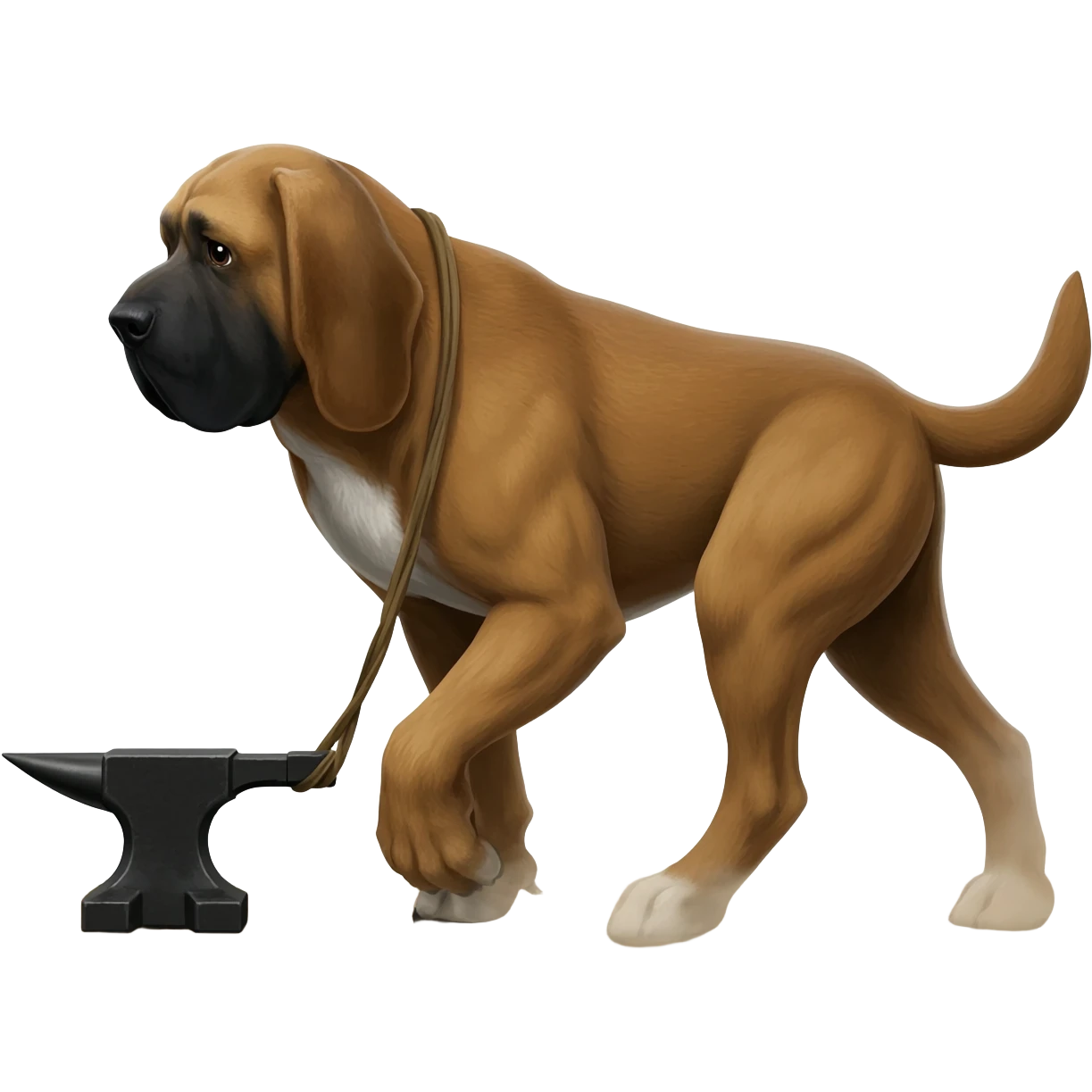 Pack hound pulling anvil emoji