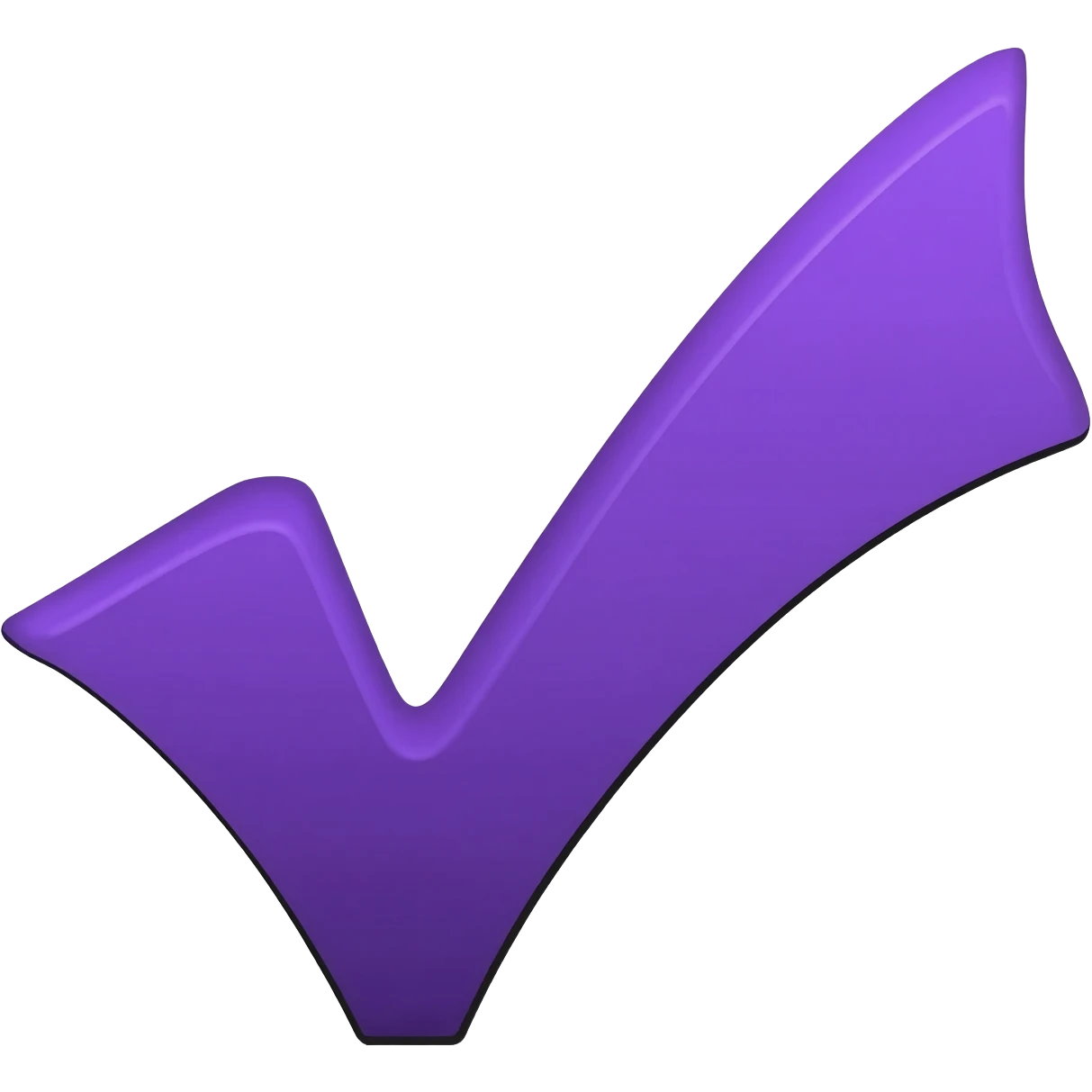 "Custom Discord tick emoji, bold checkmark, purple #5865F2 and black, flat minimal style, sharp edges, transparent background, 128x128px" emoji