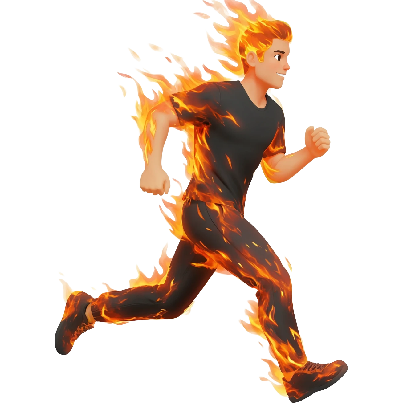 MAN ON FIRE RUNNING emoji