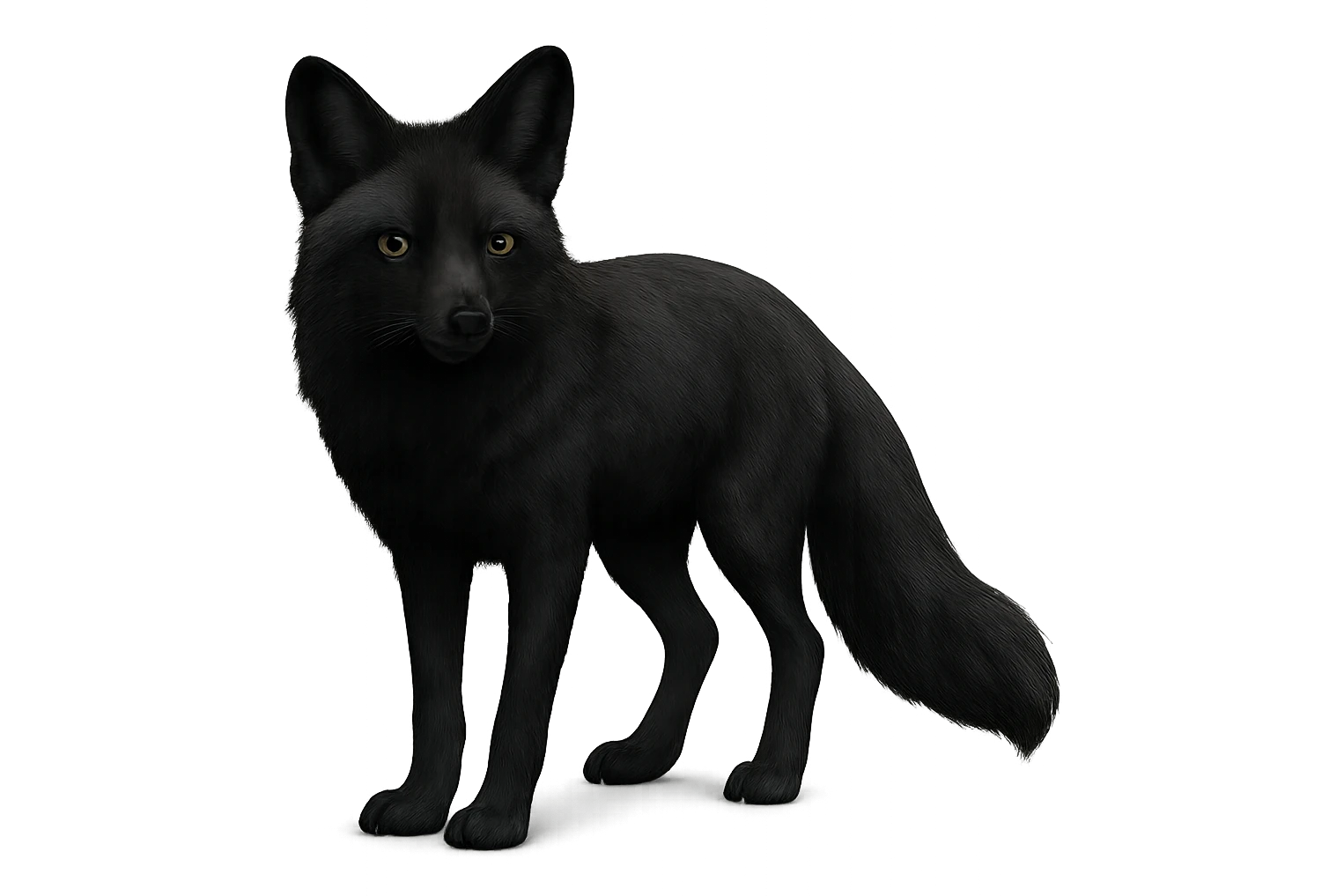 digital illustration of a black fox, no background emoji