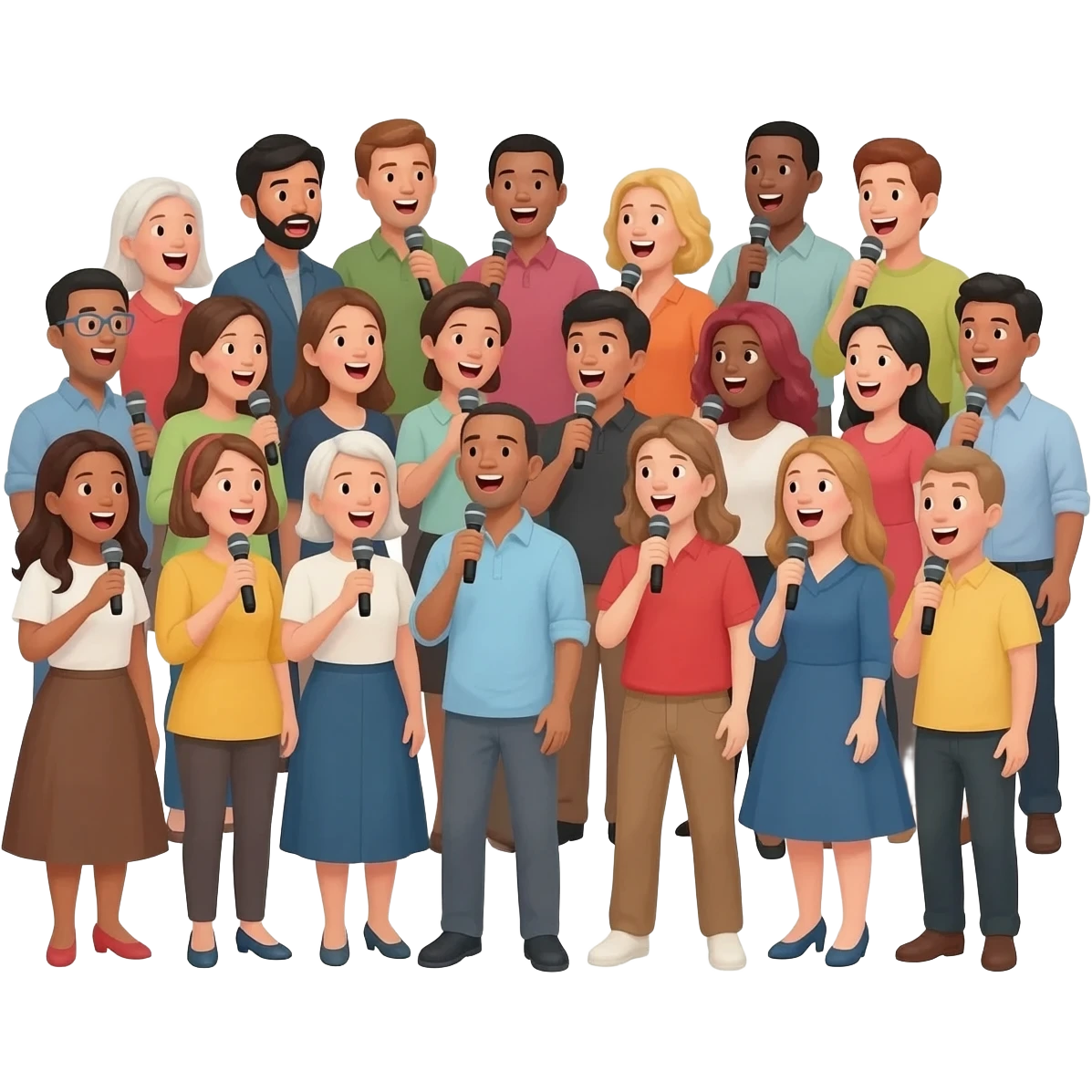 people singing emoji