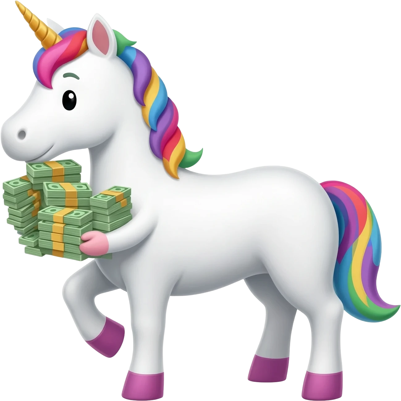 unicorn with cash emoji