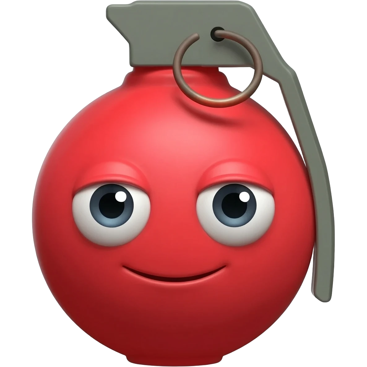The "Cooked" Grenade: A cartoon grenade with a face; it’s turning bright red, its eyes are wide, and the fuse is almost gone. emoji