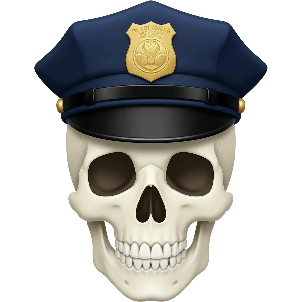 Skull with a police hat on emoji
