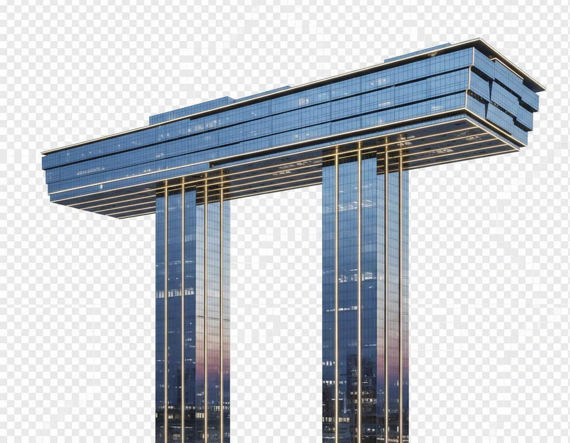 Сделай похожий небоскреб, но с более ярким желтым свечением. Две стойки сделай еще более высокими, а горизонтальную часть небоскреба - в 2 раза длиннее.

Фотореализм. Прозрачный фон emoji