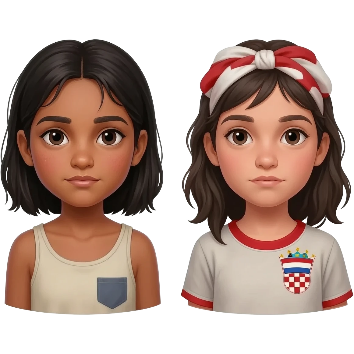poor Brazil and Croatian girls models emoji