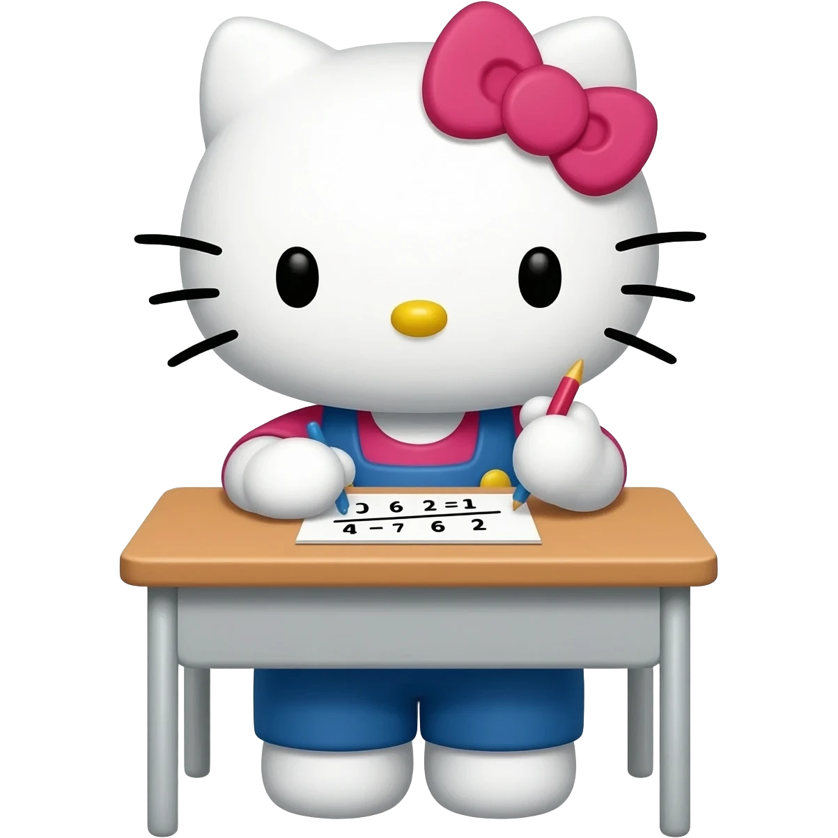 hello kitty doing maths emoji