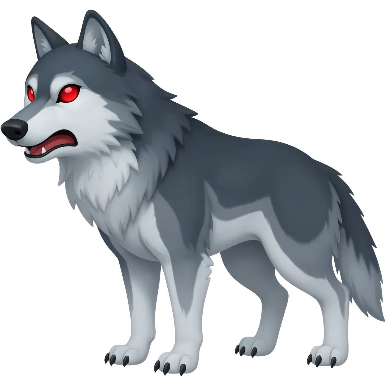 Angry wolf red eyes emoji
