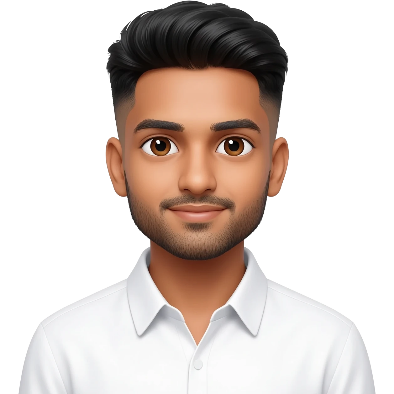 Indian young man at 25 years old fade hair cut emoji