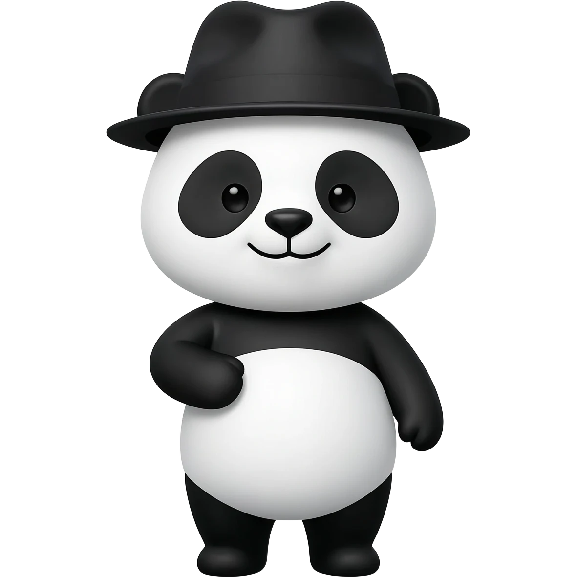 Happy Panda with Black Hat emoji