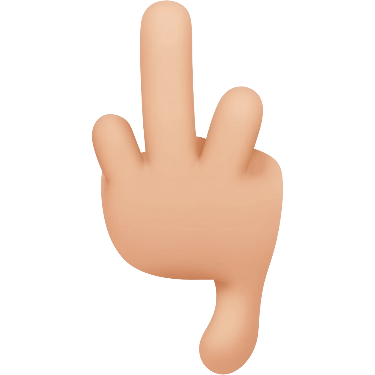 Since no single emoji has the index, middle, and thumb up while the others are down emoji