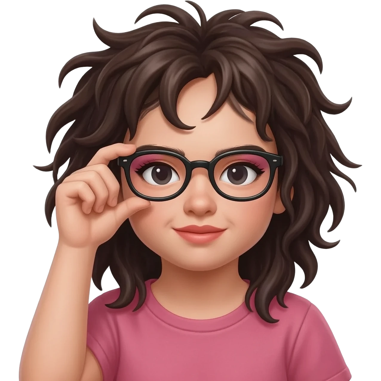 Gözlü çıkaran gey kötü makyajlı danık saçlı  kız emoji