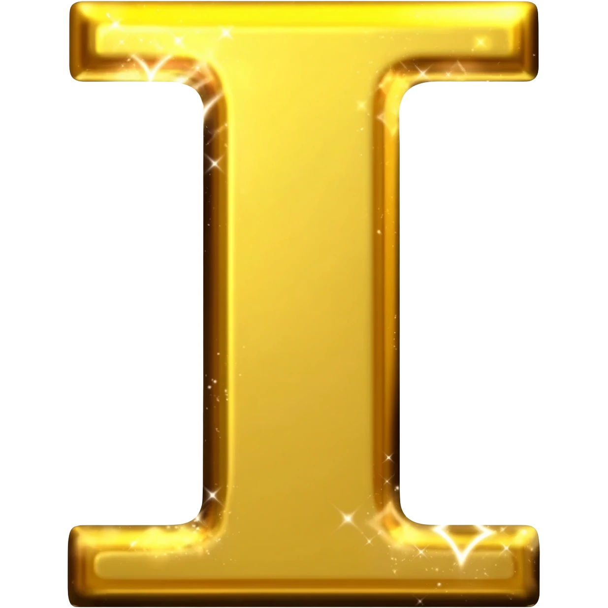 Golden I letter animated emoji for discord emoji