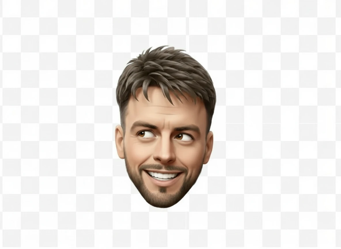 нарисуй точно такое же лицо, но глаза смотрят в противоположную сторону, без фона emoji