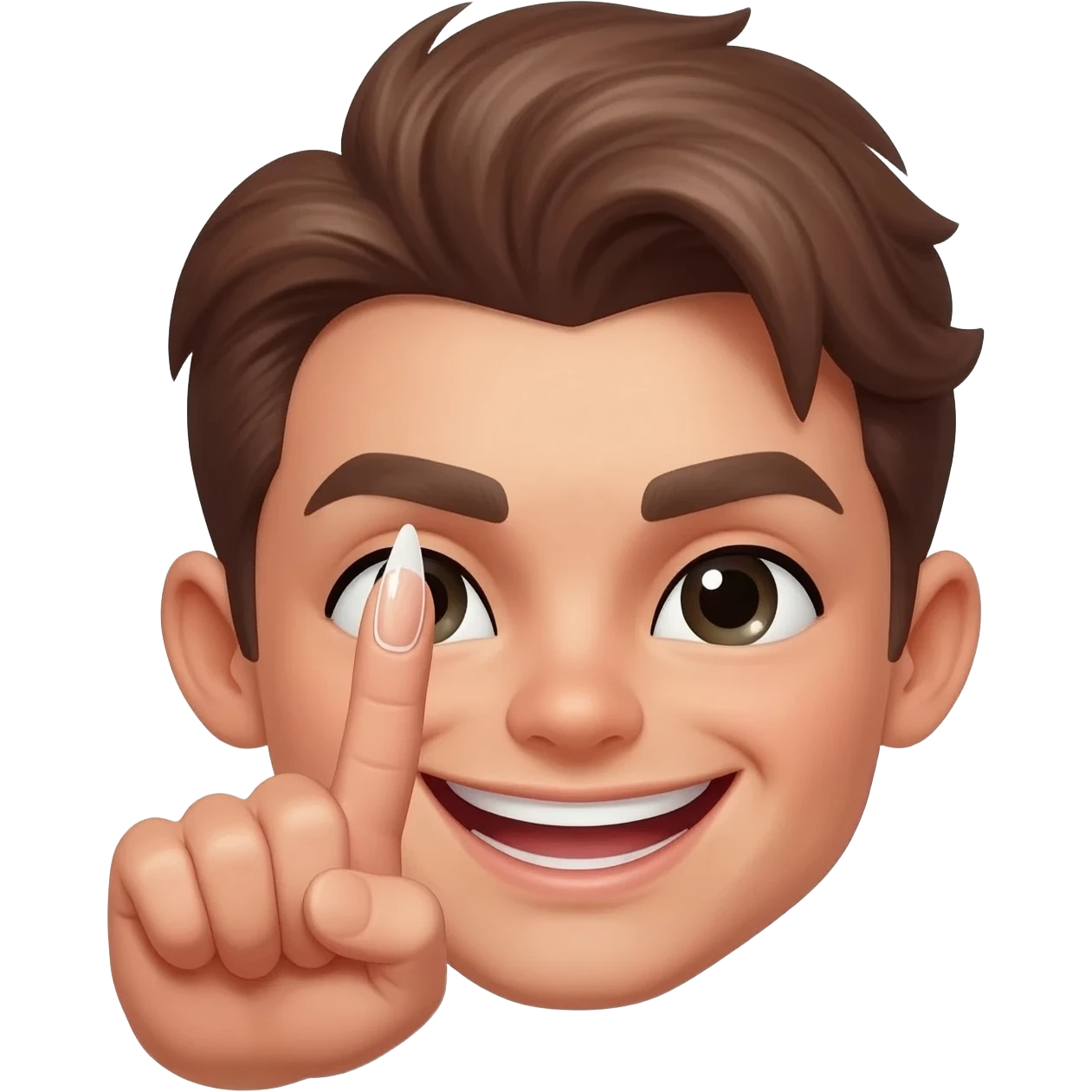 Smile emoji with nail giving sassy look emoji