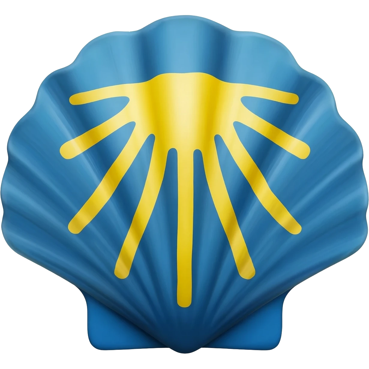 Concha del camino de santiago verdadera amarilla y azul emoji