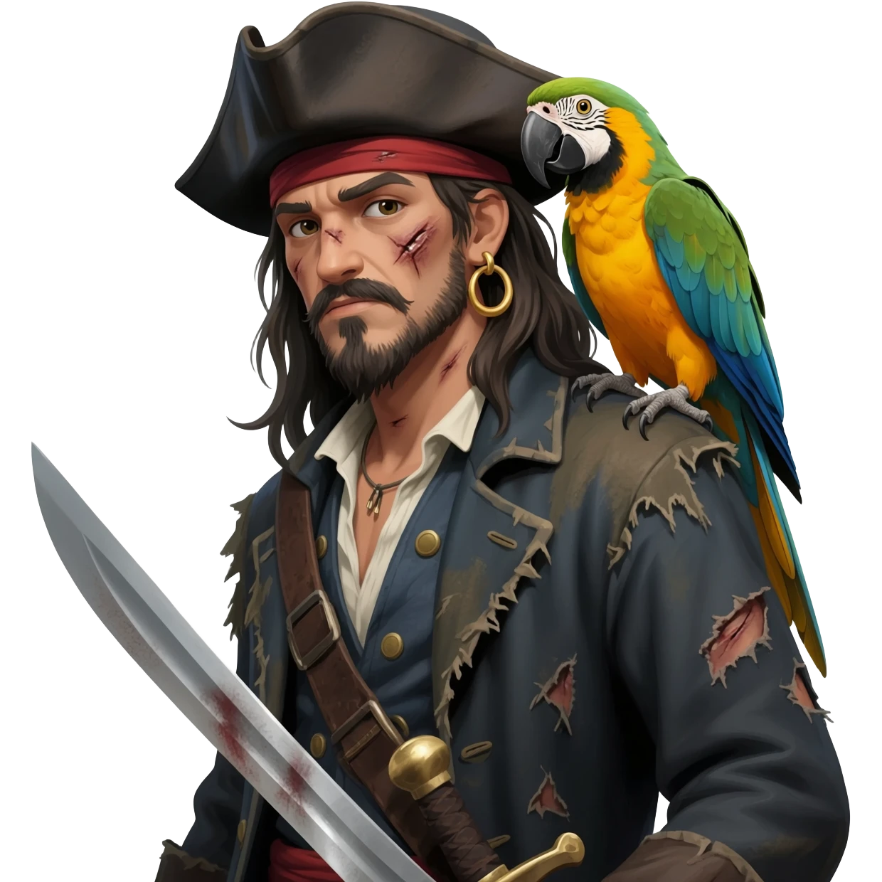 pirate and parrot emoji