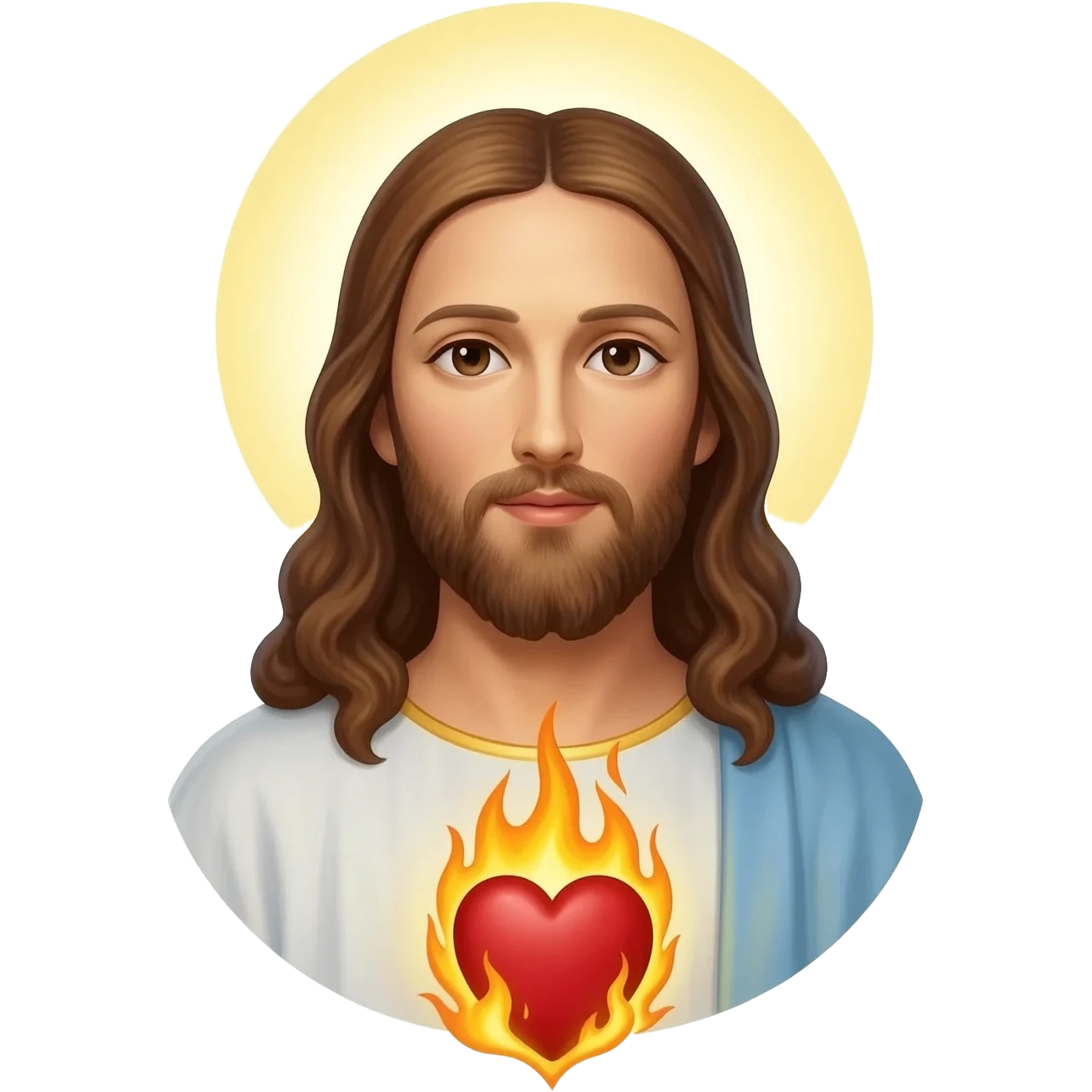 Cristo, corazon con fuego emoji