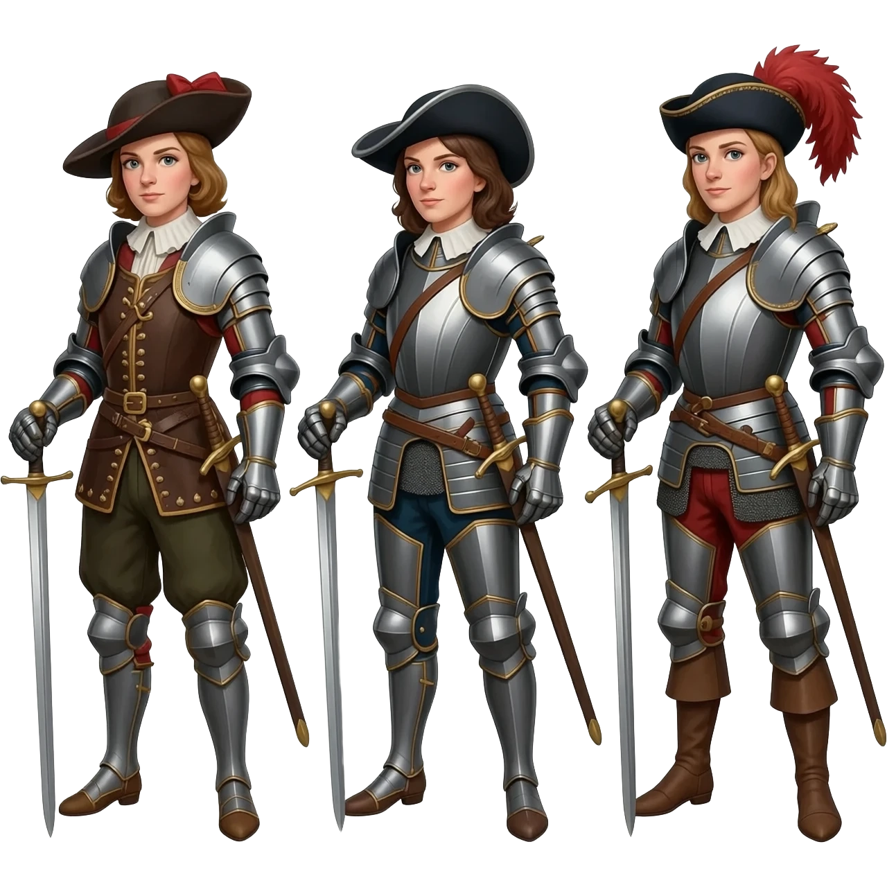 Three muskateers female emoji