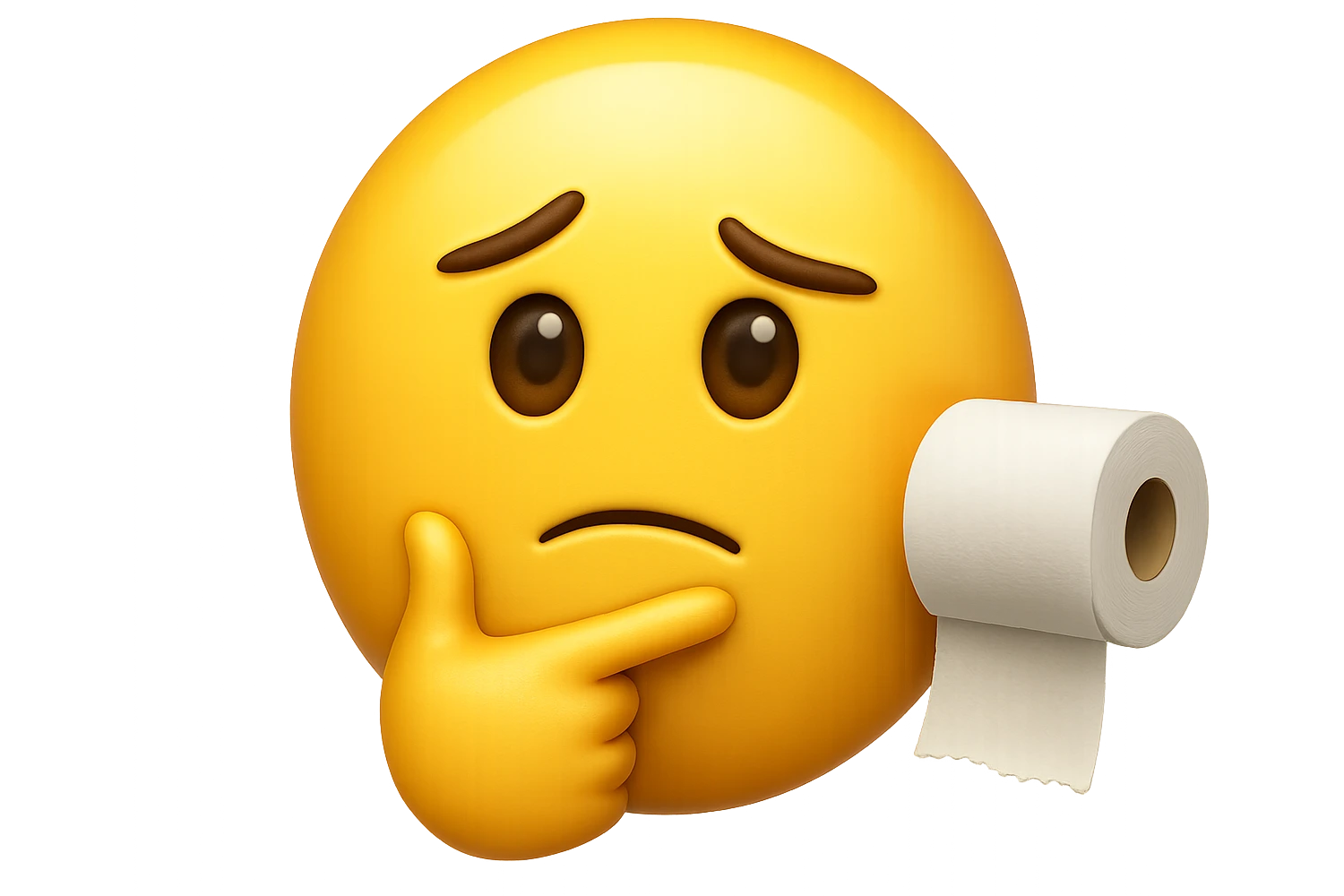 emoji stile iphone che riguarda l'argomento "stipsi/andrò al bagno oggi?", iperrealistico 4k emoji