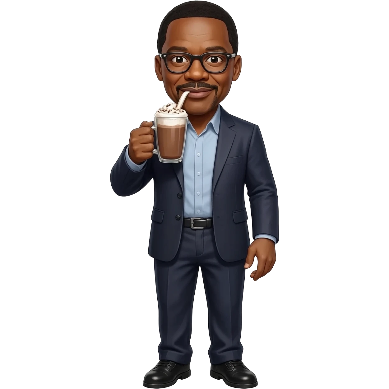 Eddie Murphy drinking his hot chocolate emoji