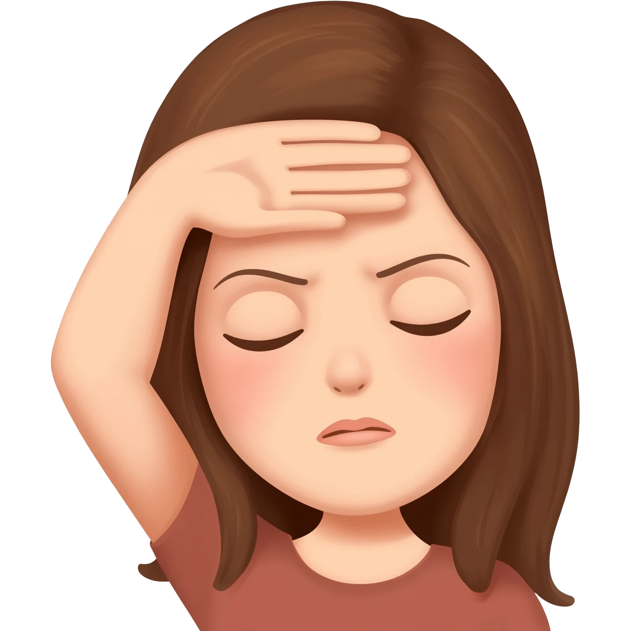 female smacking forehead with her palm while closing her eyes emoji