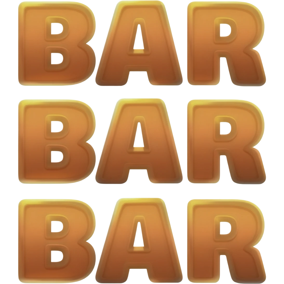 a bar bar bar symbol, with 3 "BAR" stacked on each other for slot machines emoji