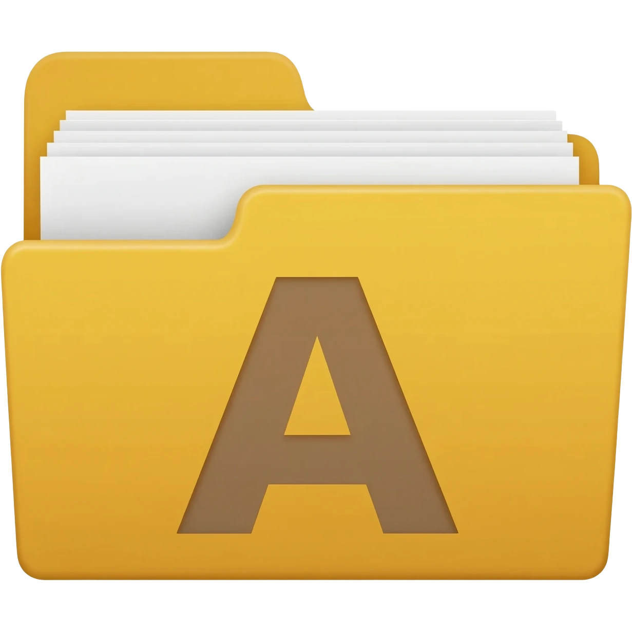 Folder with papers with letter A  emoji