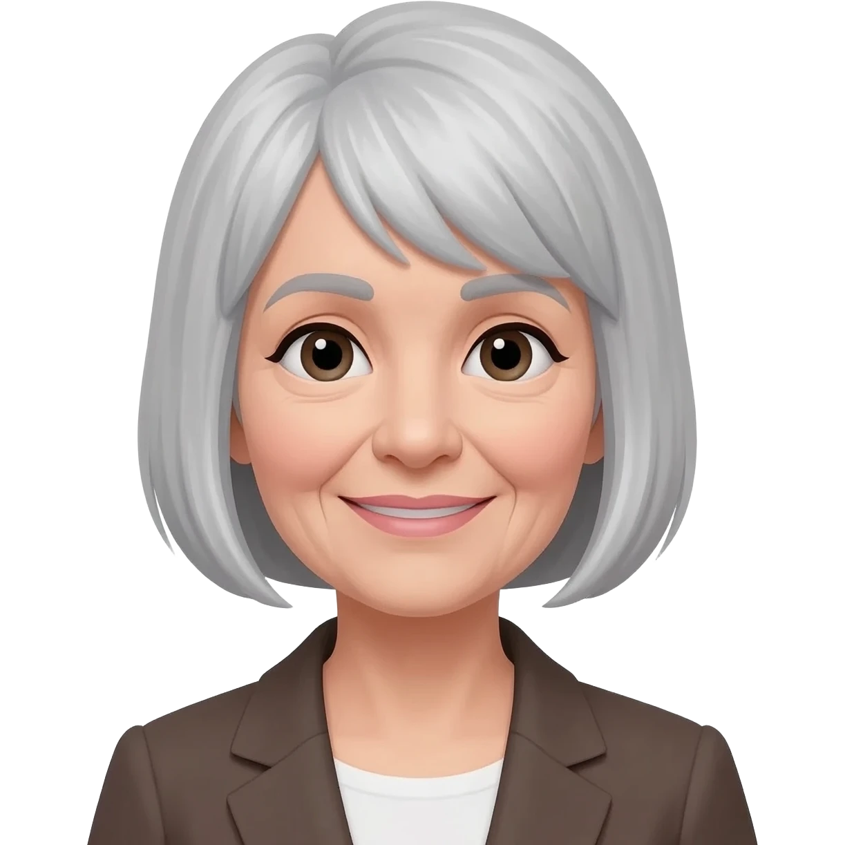 A young acting 100 year old light gray silver bob-style haired distinguished woman whose 100th birthday is today emoji