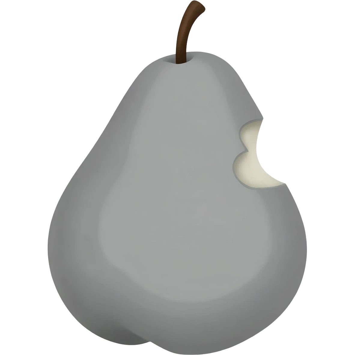 bitten pear gray emoji