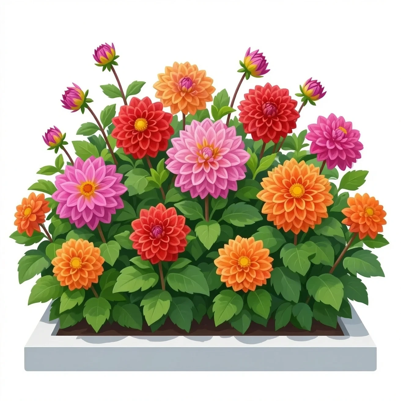 Dahlia flower bed emoji