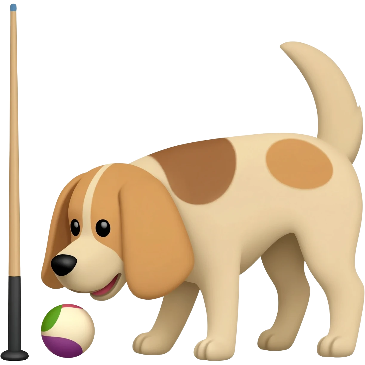 A dog playing pool emoji