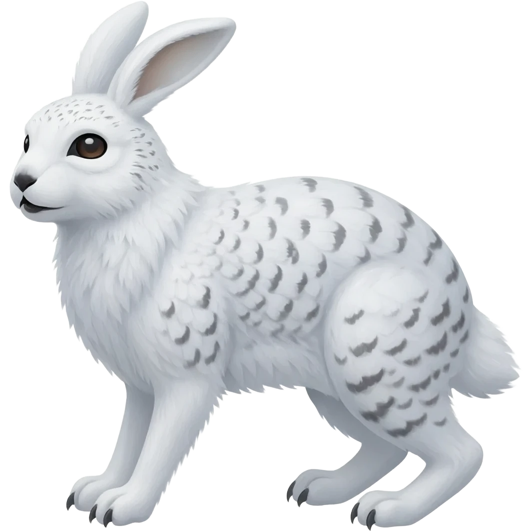 Ermine-Snowshoe-Hare-Arctic-Fox-Snowy-Owl-fusion-hybrid emoji