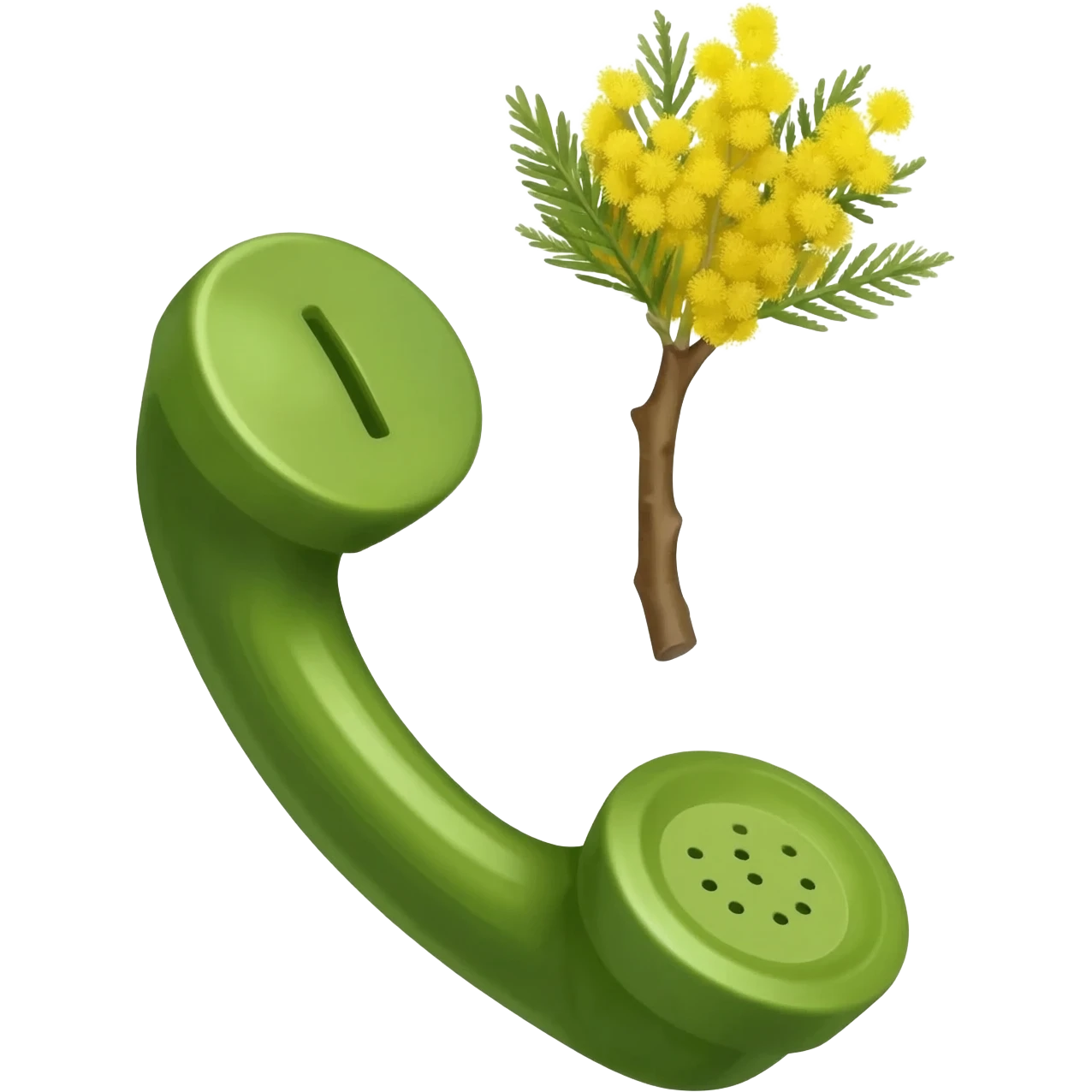 puoi creare un emoji del telefono di un ramoscello di mimosa emoji