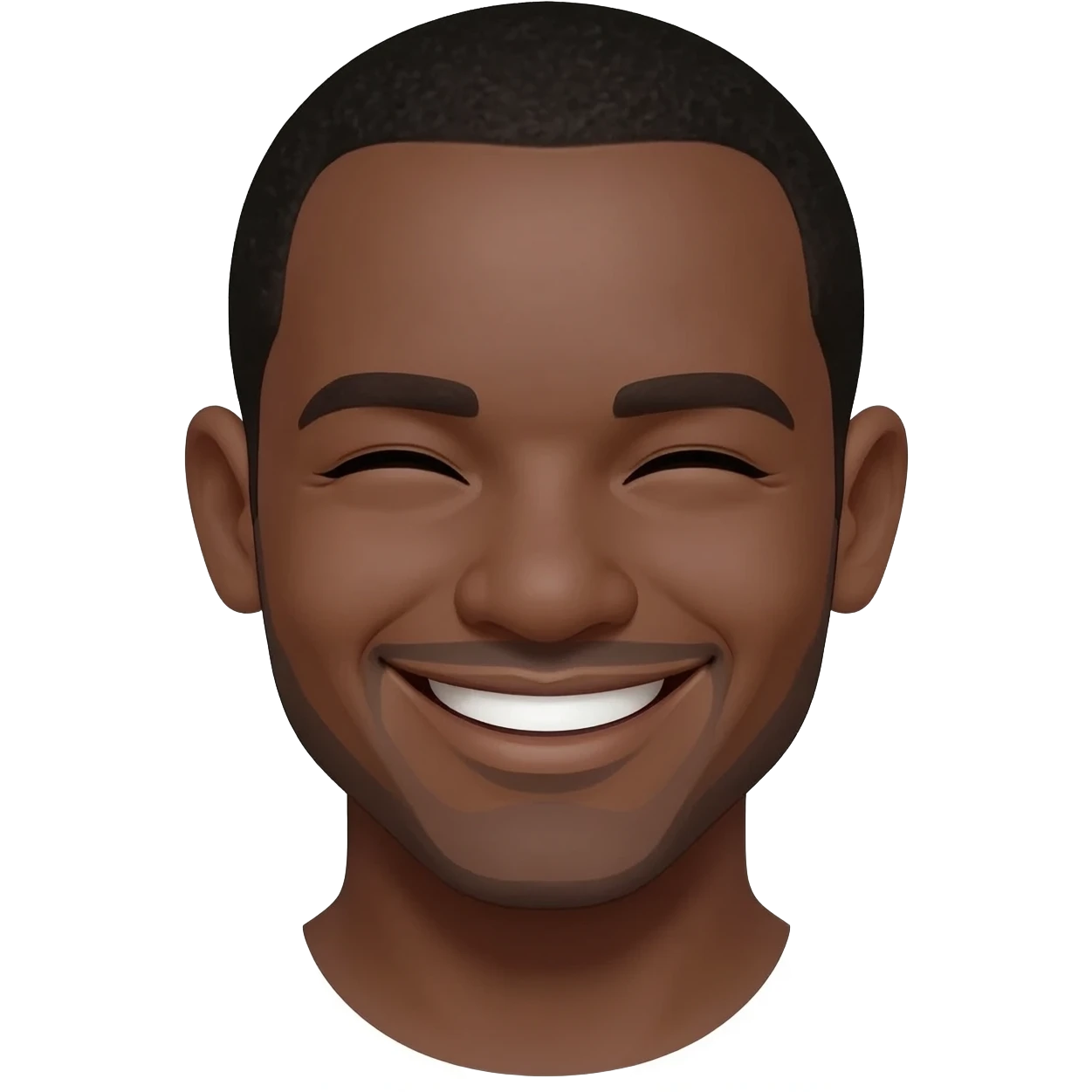 generate a smiley face of a laughing black emoji