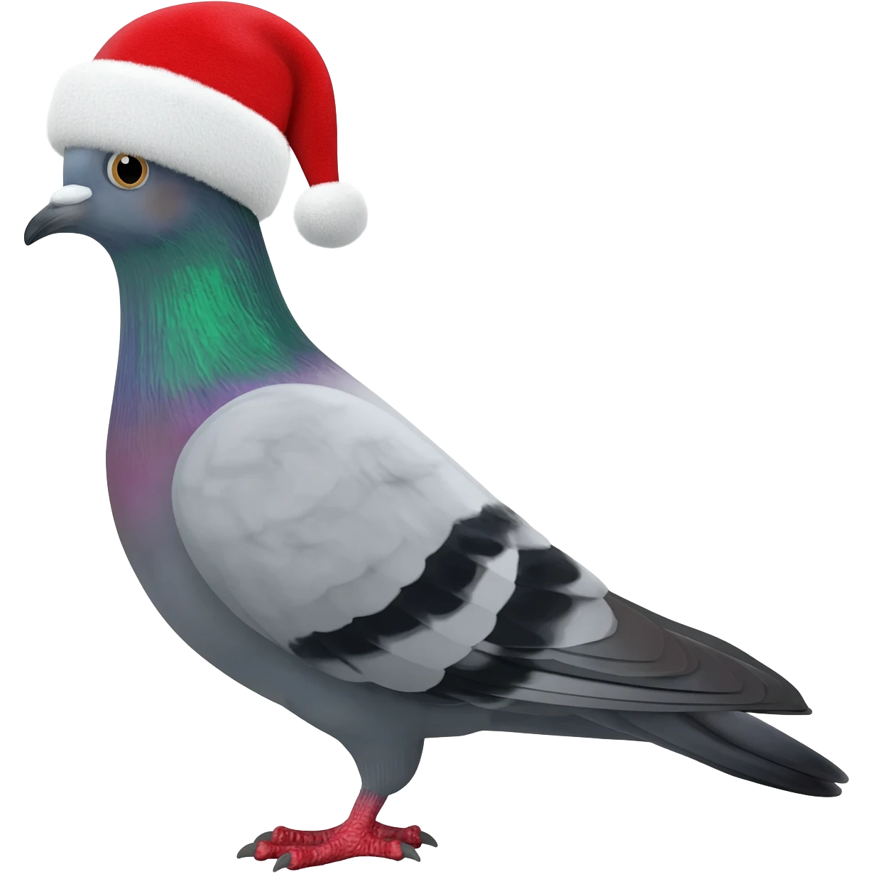 Pigeon with a Santa Claus hat emoji