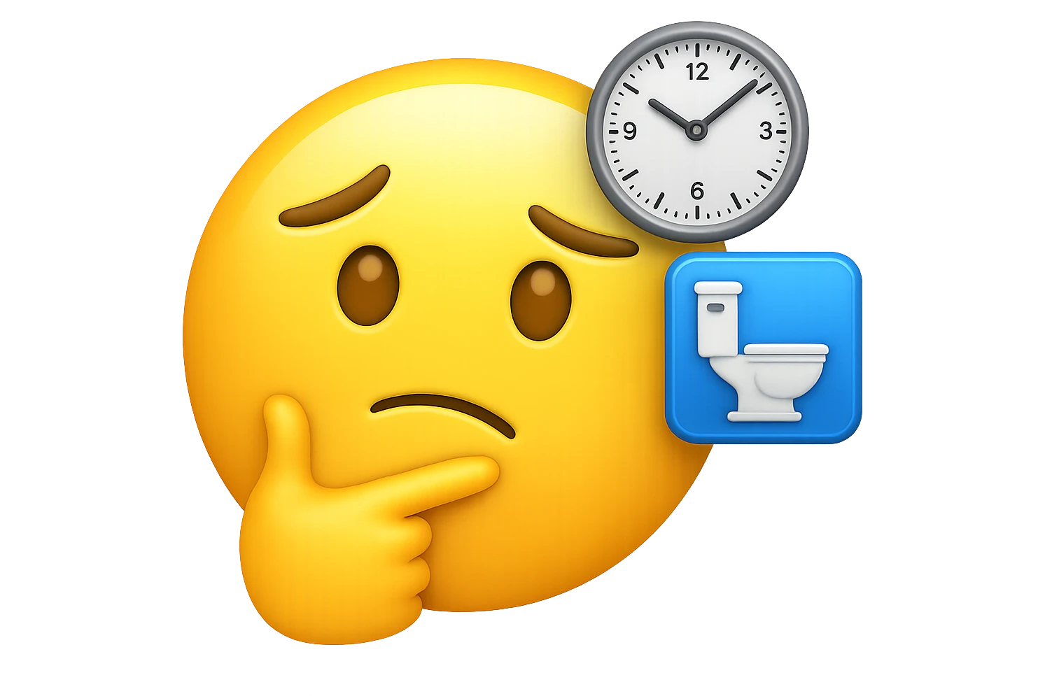 emoji stile iphone che riguarda l'argomento "stipsi/andrò al bagno oggi?", iperrealistico 4k emoji