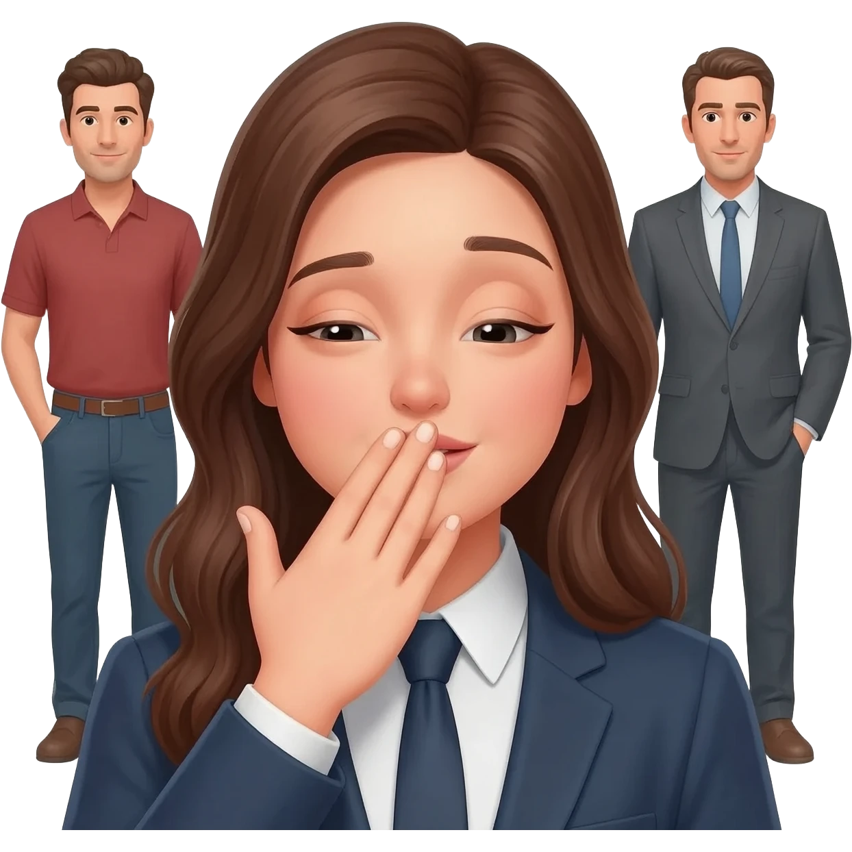 pretty model playing dumb in front of men emoji