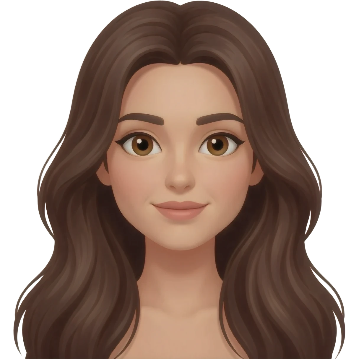 Brown haired woman with long hair emoji