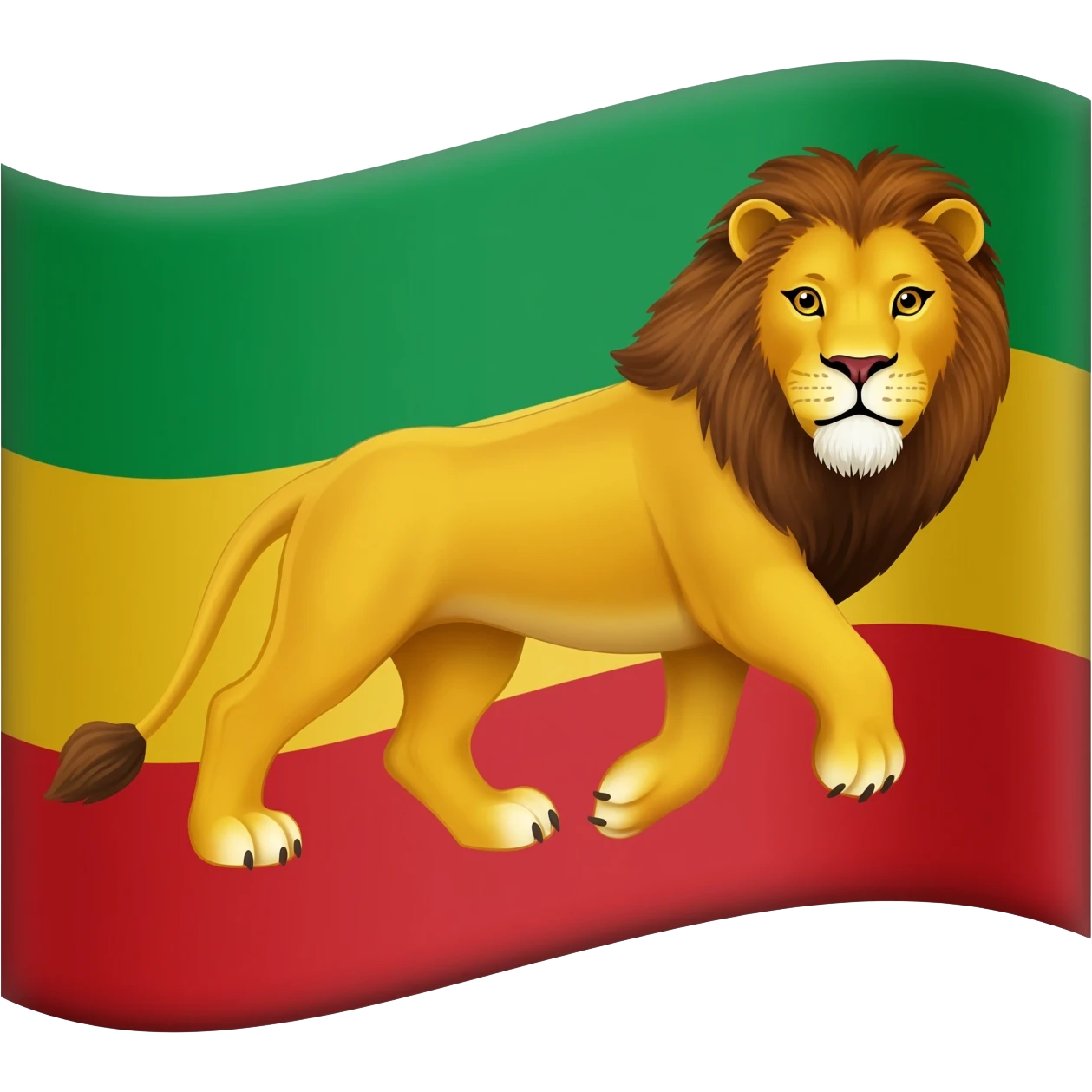 Lion of Judah Superimposed on a diagonal striped red green and gold flag with red at the bottom gold middle and green at the top emoji