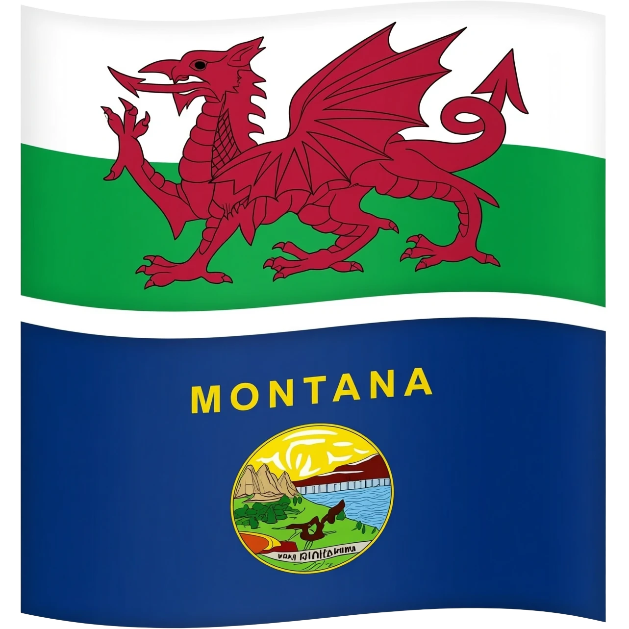 Saint Wales and Montana emoji flag emoji