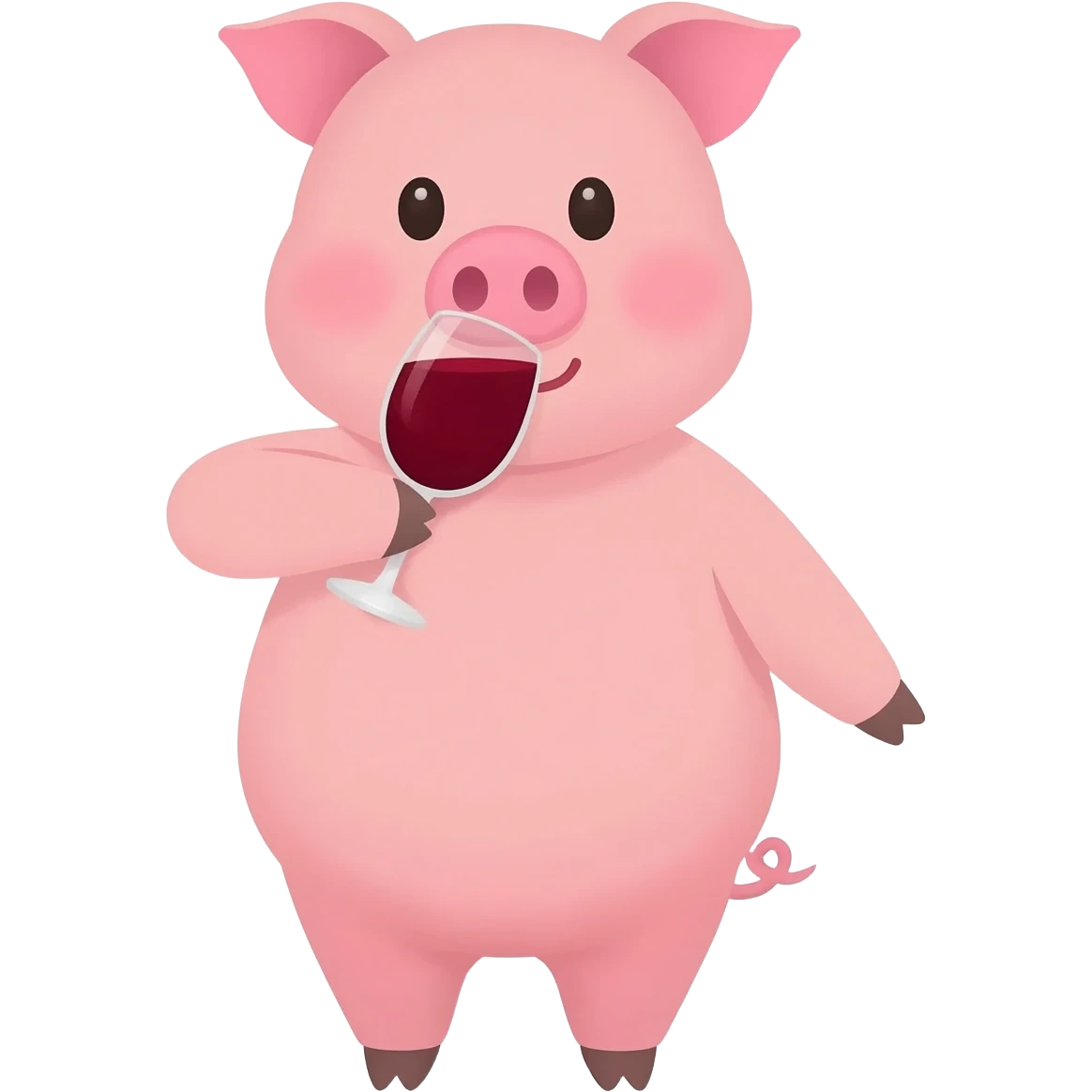 pig drinking glass of wine emoji