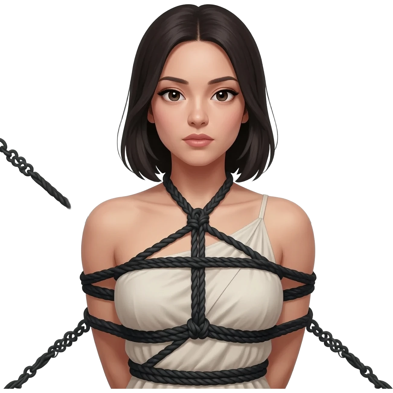 woman from front with hishi karada shibari emoji