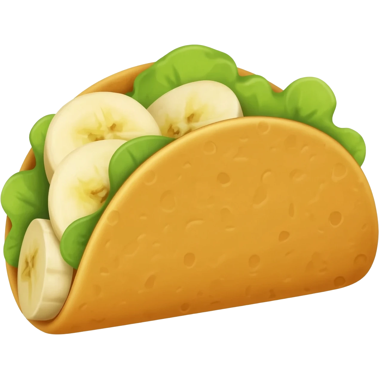 Banana into a taco emoji