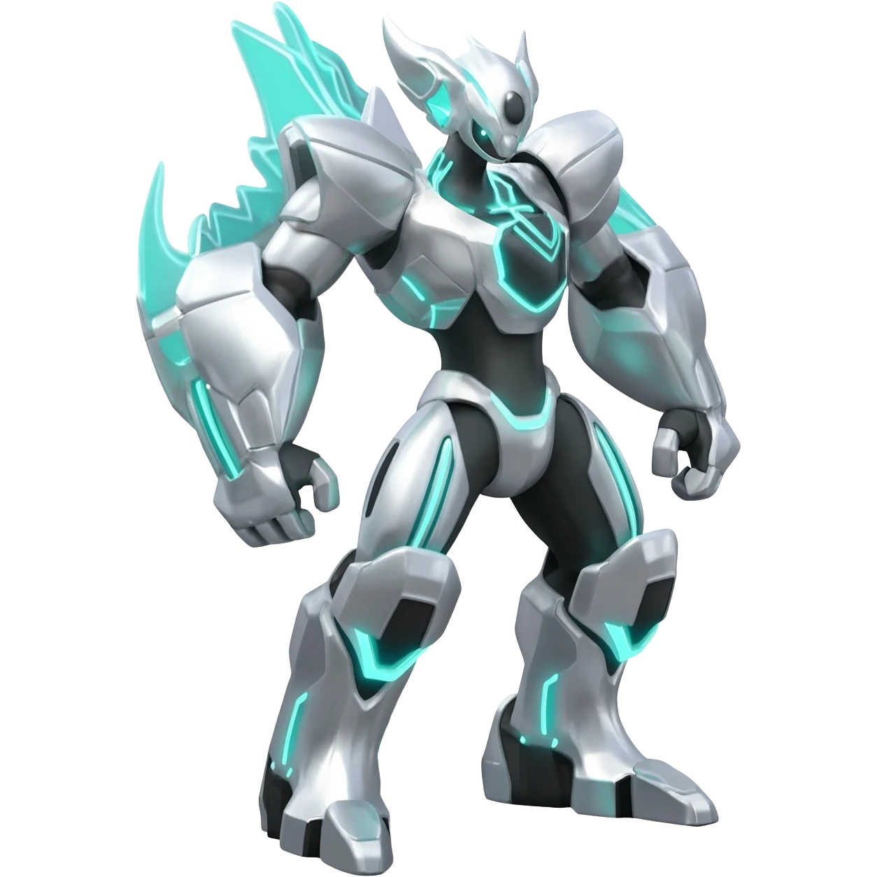 Futuristic shiny silvery neon glowing alloy Helioptile-Kyurem-Miraidon-l-Pokémon, full body emoji
