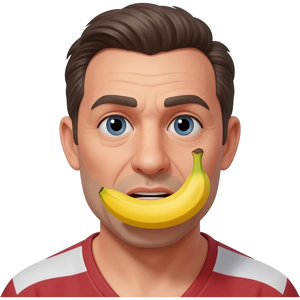 Forty year old guy sucking on a banana emoji