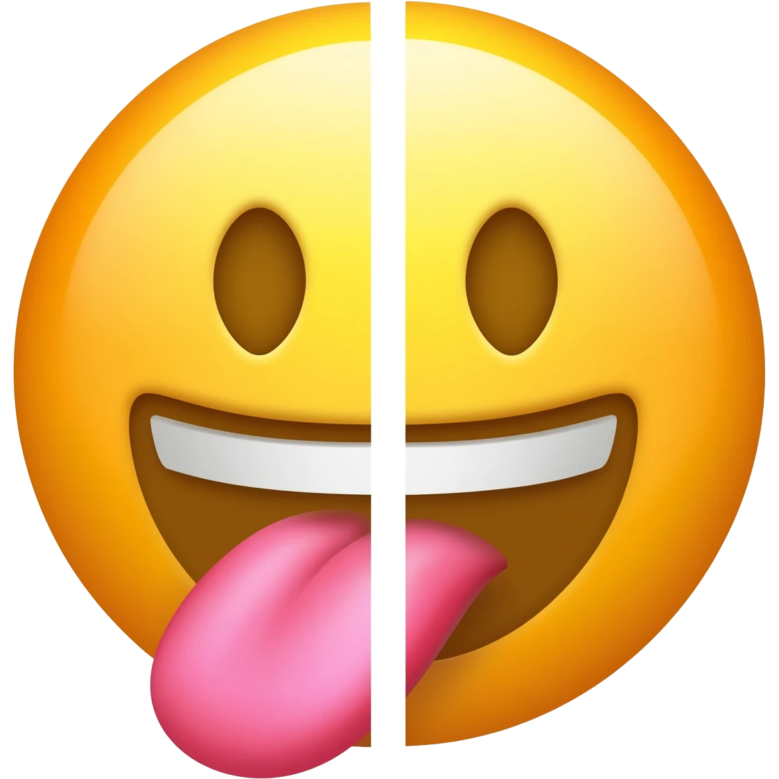 tongue emoji with the tongue split in two sections side by side emoji