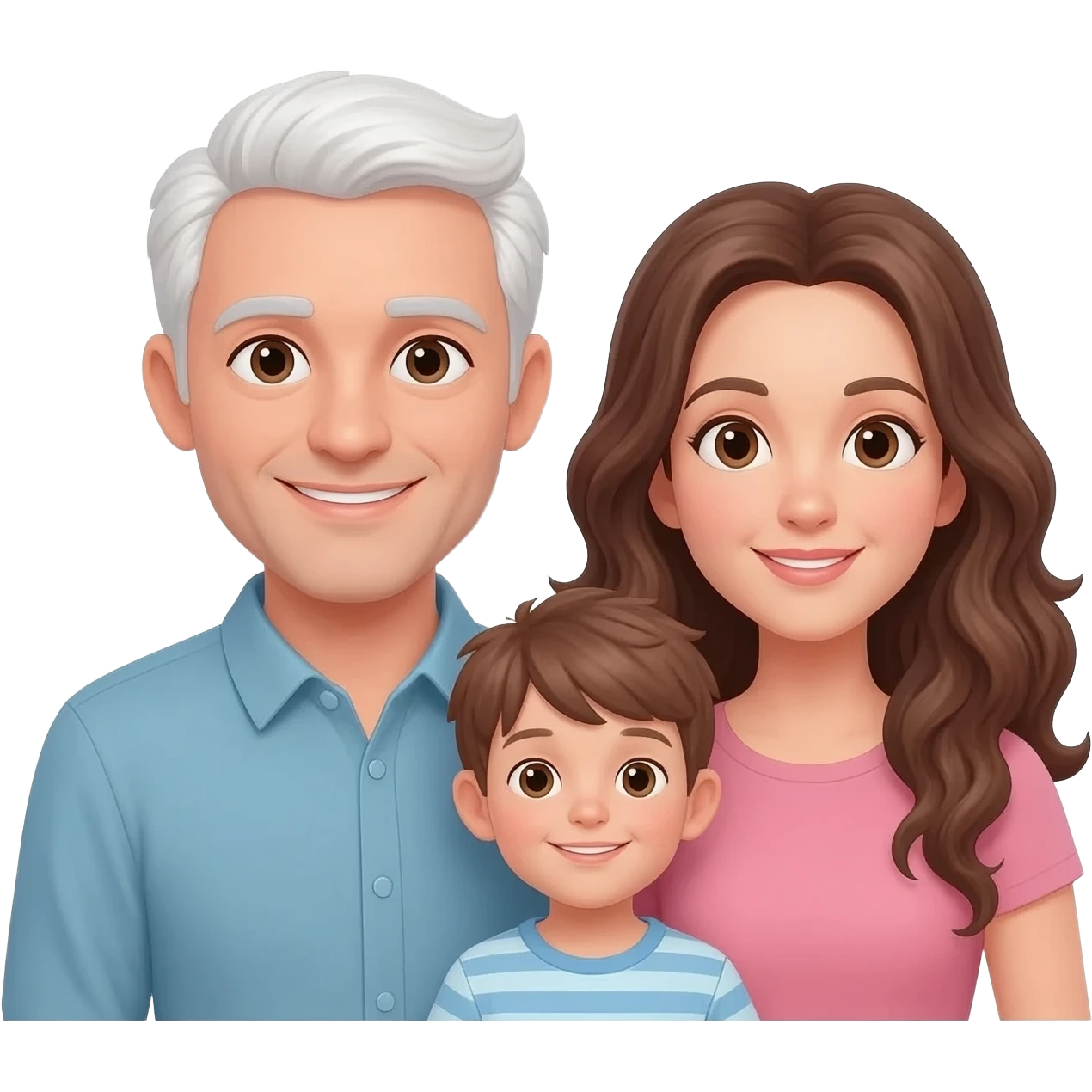 一家三口嘅emoji~爸爸要白色頭髮~媽媽就攣頭髮長嘅~ emoji